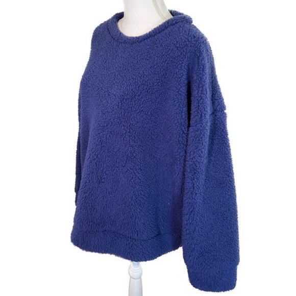 Muk Luks Chunky Blue Crew Neck Pullover Sweatshirt - Picture 3 of 11